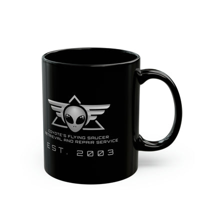 Coyote's Flying Saucers Black Mug (11oz)