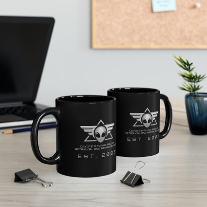 Coyote's Flying Saucers Black Mug (11oz)