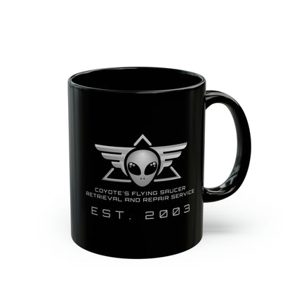 Coyote's Flying Saucers Black Mug (11oz)