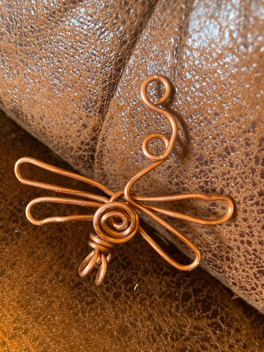 369 Copperworks - Small Copper Dragonfly Necklace Pendant